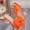 #0307-Orange, variant on Xucatan Women's Bow Accent High Heel Mules, Comfortable Slide On Sandals, Wide Width Open Toe Shoes, Plus Size Casual Wear Gift