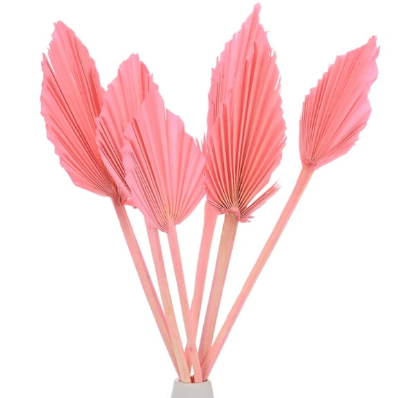 Uxcell 6-Park Dried Palm Leaves 13.7x3.9 Natural Dried Real Palm Fans for Boho Wedding Home Bouquets [Pink]