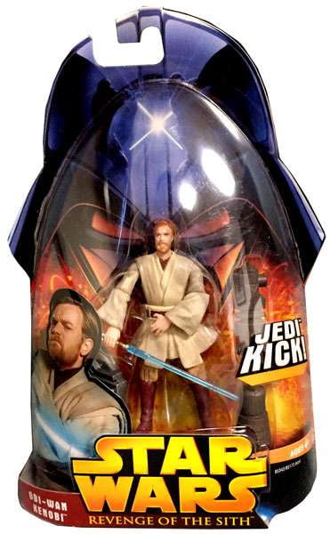 Hasbro Star Wars Revenge of the Sith Obi-Wan Kenobi Jedi Kick Action Figure for sale online 