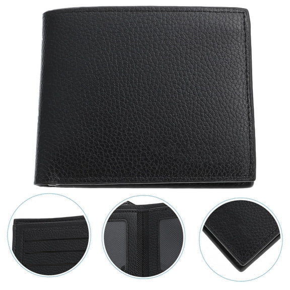 PENIKOKO Black Genuine Men’s Wallet with Zip Pocket, Metal Clip, Bifold Design, and Stylish