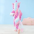 thumbnail image 5 of LOLANTA Baby Toddler Girls Unicorn One-piece, Infant Fleece Hooded Rompers, Double Way Zipper Closure 6 Months-3T, 5 of 5