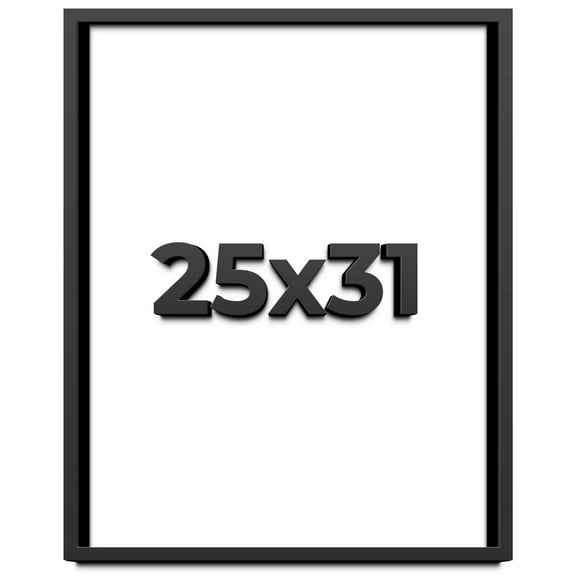 25x31 Shadow Box Frame Black | 1 inches Deep Real Wood Contemporary Shadowbox Display Frame | UV