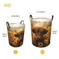 thumbnail image 3 of Fotbe Cute Cow Sunflower Field Cesto de Ropa con Asas, Cesto Impermeable de Gran Capacidad, Bolsa de Lavado para Dormitorio, Cesto de Ropa con Ruedas y Asas-Small, 3 of 6