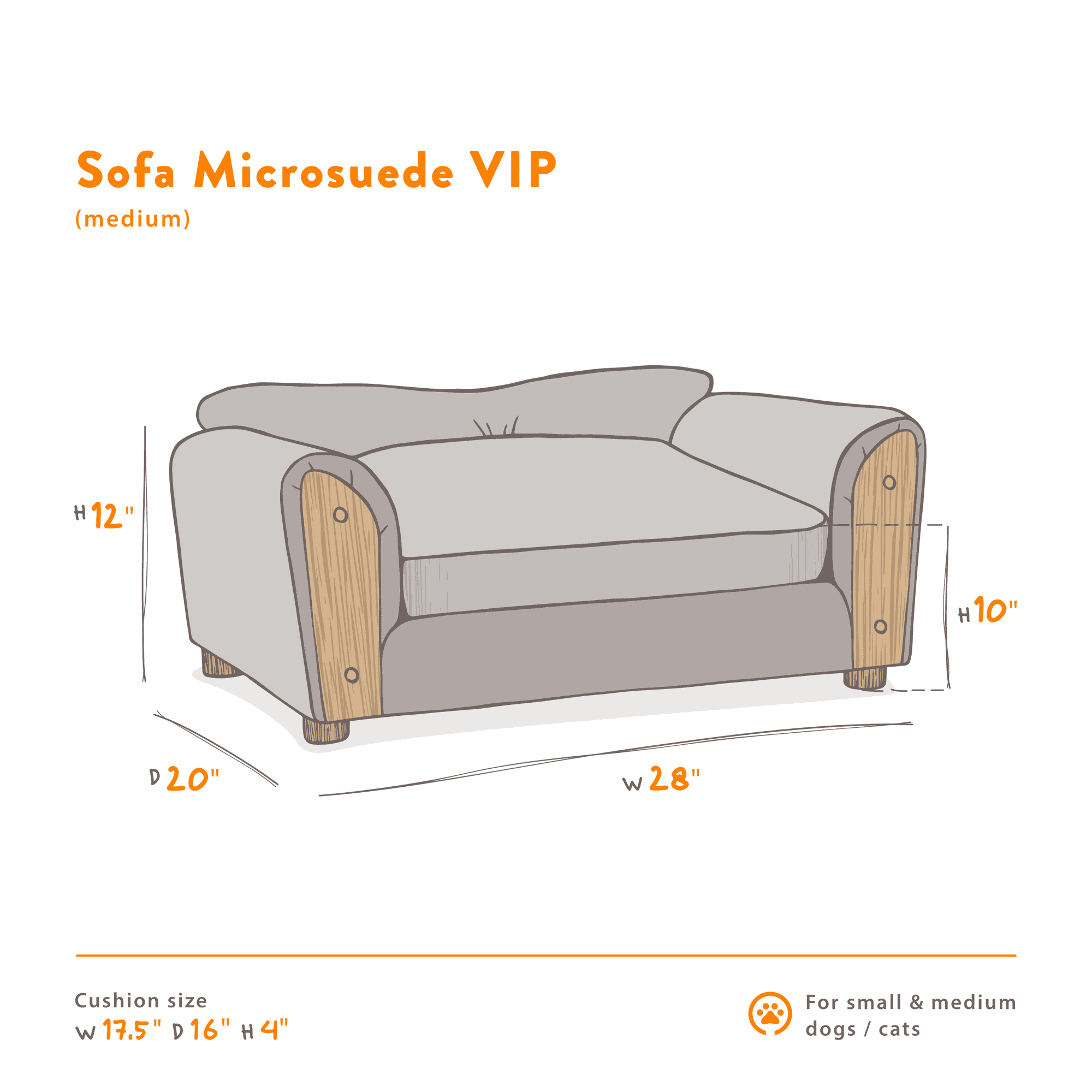 Moots VIP Microsuede Oak Couch Brown, Medium
