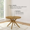 thumbnail image 3 of Plank+Beam Verso Round Dining Table, 47" Solid Wood Kitchen & Dining Room Table, Pecan, 3 of 12