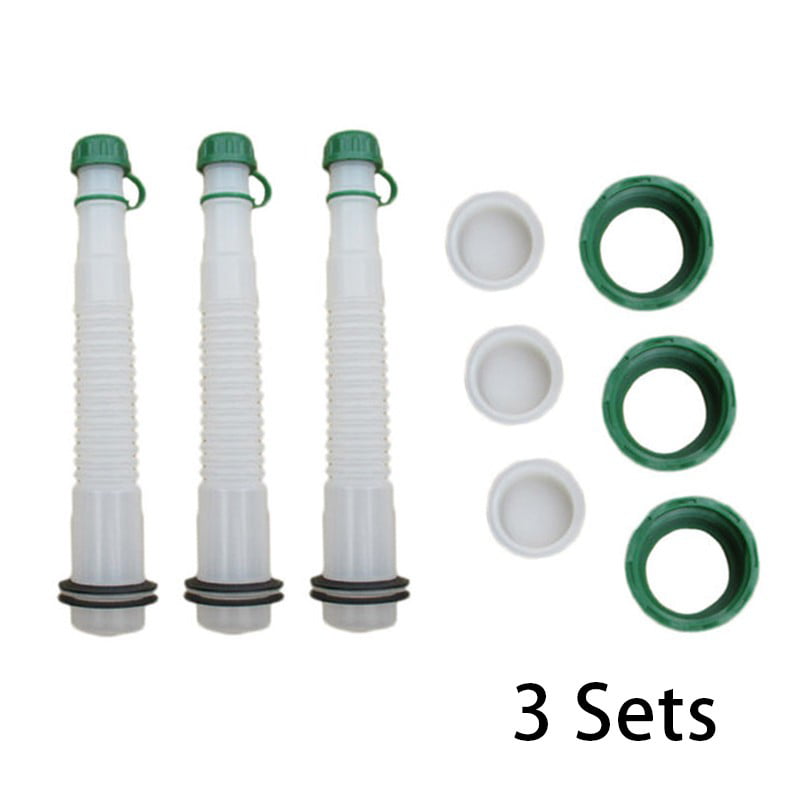 3 Sets Plastic Gas Can Spouts Replacement Flexible Pour Nozzle Kits Rubbermaid 