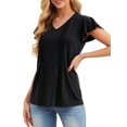 thumbnail image 4 of Cueply Womens Casual Tops Summer Short Sleeve V Neck T Shirts Loose Tunic Tops, 4 of 6