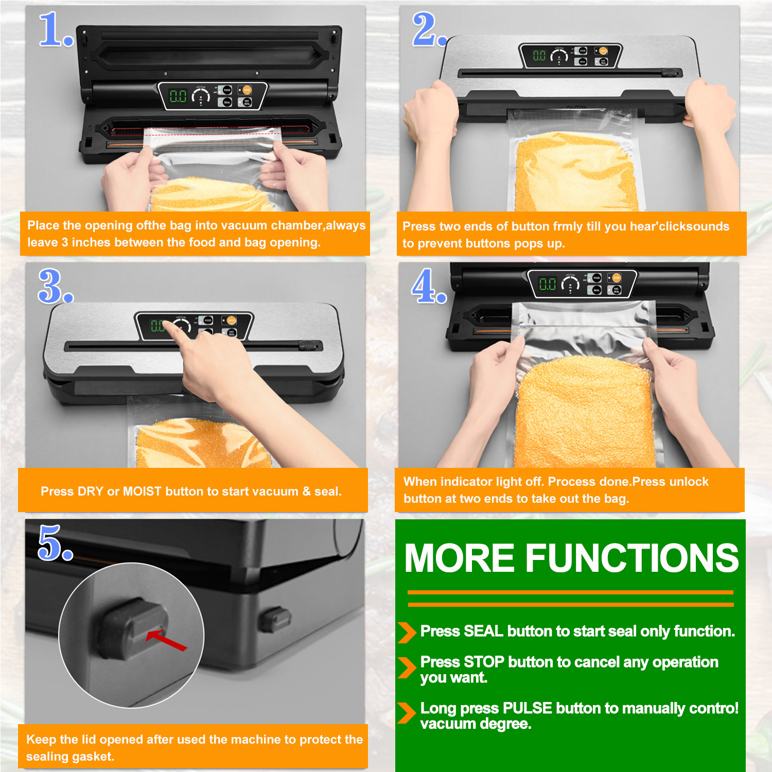 Camkey Food Vacuum Sealer Machine with Bags photo 6