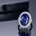 thumbnail image 4 of hanxiulin imitation dark blue tanzanites colored gemstone open ring cluster set zircon ring, 4 of 5