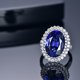 thumbnail image 4 of Imitación Azul Oscuro Tanzanites Piedra preciosa de color Anillo Abierto Cluster Set Zircon Anillo, 4 of 7