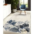 thumbnail image 4 of Flower Decorative Rug, Retro Floral Background Hibiscus Silhouettes Dramatic Romantic Nature Art, Quality Carpet for Bedroom Dorm and Living Room, 6 Sizes, Night Blue, by Ambesonne, 4 of 4