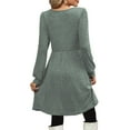thumbnail image 5 of SHINE UP Dresses for Women Fall Square Neck Long Sleeve Knee Length Dress with Pockets, 5 of 9