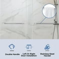 thumbnail image 4 of TrumanPick Frameless Shower Doors 60" W x 76"H Sliding Door 3/8"(10mm) Clear Tempered Glass, with Buffer, Brushed Nickel, 4 of 9