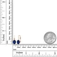 thumbnail image 4 of Gem Stone King 3.20 Ct Oval Blue Created Sapphire Brass Rose Gold Plated Brass Earrings, 4 of 4