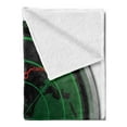 thumbnail image 2 of Airplane Soft Flannel Fleece Throw Blanket, Plane Flight Screen Radar Route Avitaion Green on Monochrome Background, Cozy Plush for Indoor and Outdoor Use, 70" x 90", Green Black, by Ambesonne, 2 of 5