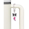 thumbnail image 3 of Delight Jewelry Silvertone 3-D Hot Pink Ice Skate - Silvertone Bow Charm Accessory for Tumblers and Thermal Cups, 3 of 4