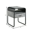 thumbnail image 5 of Ish 22 Inch Modern Wood End Table 1 Drawer Metal Handles Gray  Black - Saltoro Sherpi, 5 of 5