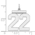 thumbnail image 2 of FB Jewels Sterling Silver Rhodium-plated Large Polished Number 22 Charm, 2 of 2