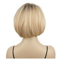 thumbnail image 6 of Lydell Short Wavy Ombre Blonde Bob Wigs with Dark Roots Shoulder Length Synthetic Wigs for Women, 6 of 9