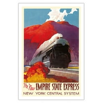 The New Empire State Express - Hudson River Valley - New York Central System - Vintage Railroad Travel Poster by Leslie Darrell Ragan c.1941 - Fine Art Matte Paper Print (Unframed) 30x44in