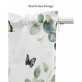 thumbnail image 5 of Green Eucalyptus Leaves Kitchen Valances for Windows Farmhouse Linen Window Valance Curtain for Living Room Window Treatment Summer Botanical Butterflies Valance Rod Pocket Topper Drape, 54 x 18 Inch, 5 of 6