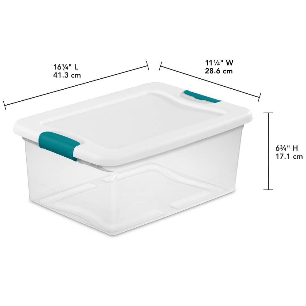 Project Source Tote with Latching Lid - Clear & White - 15 qt