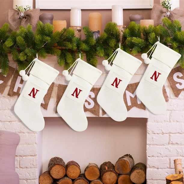 Knitted Hosiery Wool Hosiery Embroidered Letter Children's Candy Gift Bag Christmas Stocking Gift Bag