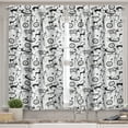 thumbnail image 2 of Ambesonne Tribal Valance & Curtain, Pattern Animal, 55"x36", Black and White, 2 of 6