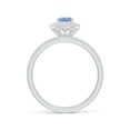 thumbnail image 2 of ANGARA Natural Split Shank Pear Tanzanite and Diamond Double Halo Ring in 14K White Gold for Women (Size-6x4mm) | December Birthstone, Anniversary, Jewelry Gift for Women | Natural Tanzanite Ring, 2 of 8