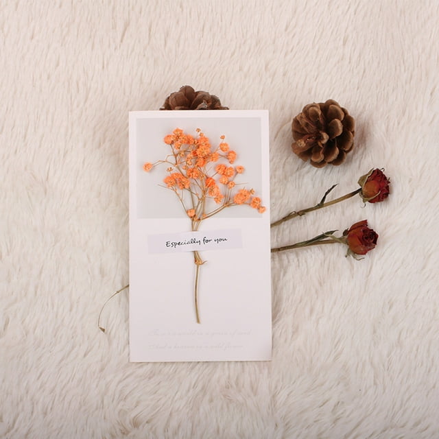 Carte de Vœux Fleur Séchée Charme de Noël Design Festif Idée Sentiments de Vacances Naturels