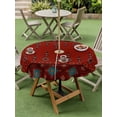 thumbnail image 4 of Outdoor Tablecloths with Umbrella Hole & Zipper, Red Boho Round Tablecloths 60 Inch, Vintage Ethnic Tribe Abstract Art Retro Waterproof Table Cloth, Patio/Pool/Picnic Table Covers, 4 of 8