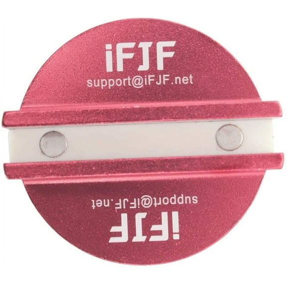 iFJF Large Slotted Magnetic Jack Pad Billet Aluminum Red Universal Weld Frame Rail Adapter