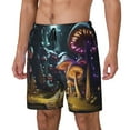 thumbnail image 1 of Fotbe Purple Glowing Mushroom Traje de Baño para Hombre – Shorts de Natación de Secado Rápido con Forro y Bolsillos-Large, 1 of 6