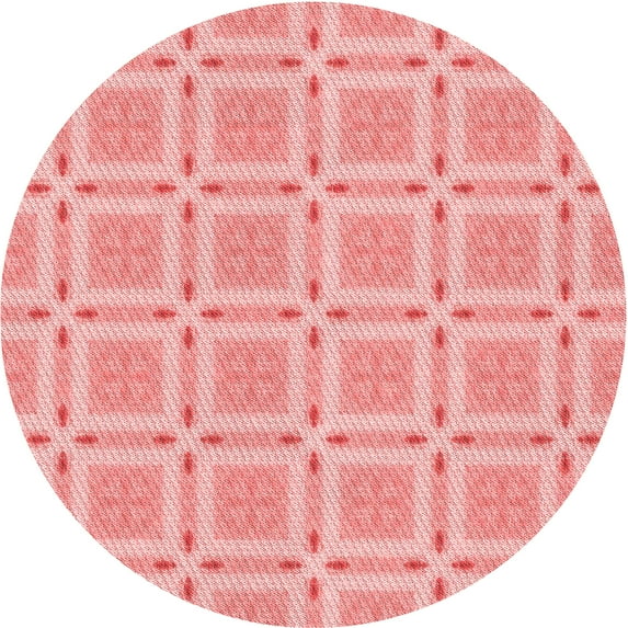 Ahgly Company Indoor Round Patterned Pastel Pink Area Rugs, 3' Round