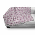 thumbnail image 3 of Floral Soft Flannel Fleece Throw Blanket, Pink Blossoms with Dotted Petals and Leaves Girlish Kids Nursery, Cozy Plush for Indoor and Outdoor Use, 50" x 70", Pale Pink Magenta, by Ambesonne, 3 of 6