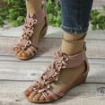 thumbnail image 2 of CAICJ98 Shoes for Women Ladies Fashion Summer Solid Suede Open Toe Back Zipper Slim High Heel Sandals,Pink, 2 of 5