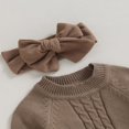 thumbnail image 4 of Barboteuse pour Bébé Manches Longues Justaucorps Tricoté Automne Hiver Hauts Chauds, 4 of 6