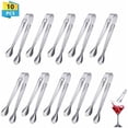 thumbnail image 2 of Heat Resistance Mini Serving Tongs, Smooth Polished Ergonomically Shaped 304 Stainless Steel Tools For Cheese, Olives, And Tea Cookies At Weddings And Coffee Bars (Pack Of 10), 2 of 6