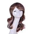 thumbnail image 3 of Cabello Medio Largo Cabello Grande Ondulado Peluca Esponjosa Moldeadora de Rostro Cabello Corto Peluca de Red Rosa, 3 of 10