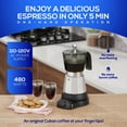 thumbnail image 4 of Universal Electric Moka Pot, 6-Cup Italian Coffee Maker, 480W Espresso Machine with Detachable Base, Cool-Touch Handle, and Reusable Filters, 4 of 8