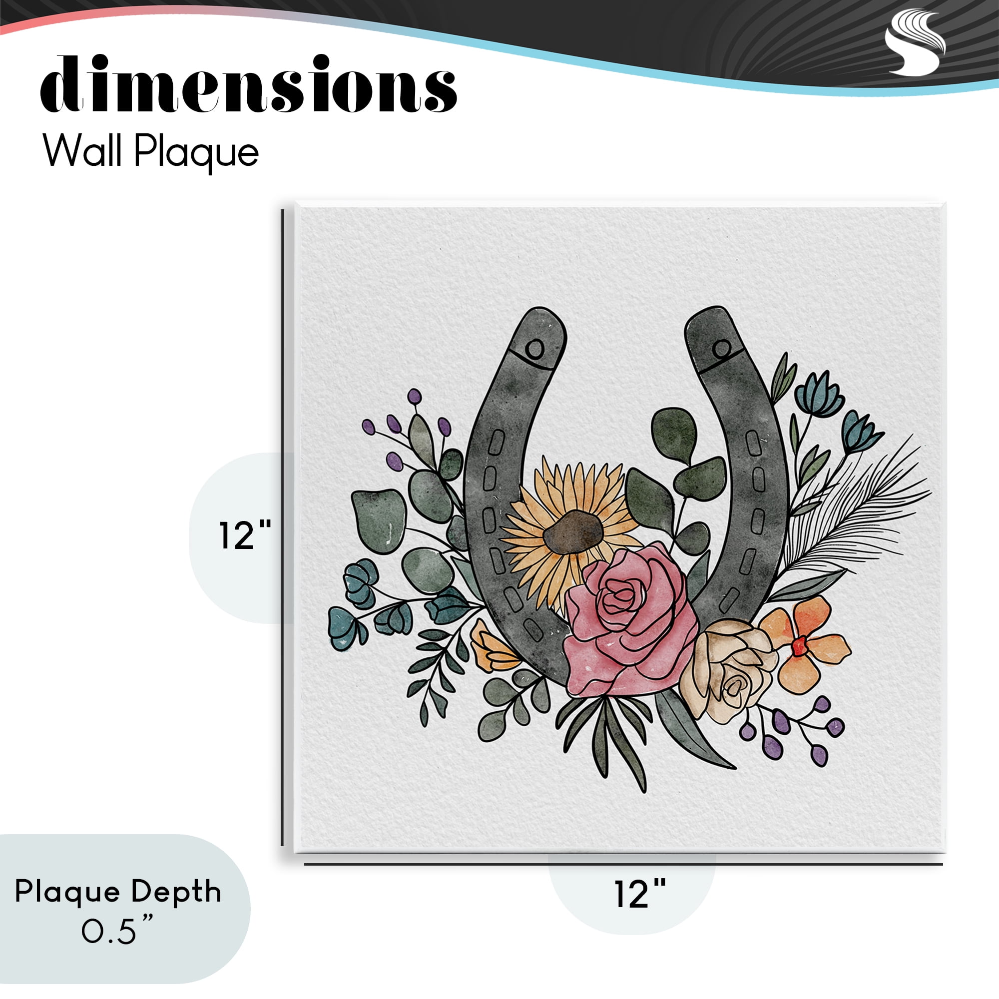 Stupell Industries Boho Floral Horseshoe Wall Plaque Art, design by Alisha Kiara Design