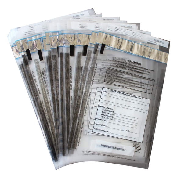 zmybcpack Paquete de 100 bolsas transparentes para depósito FREEZFraud, bolsas a prueba de manipulaciones, bolsillo para banco de seguridad, 9 x 12 pulgadas