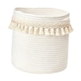 thumbnail image 3 of Cesta tejida organizadora, contenedor de cuerda de algodón, cesta de lavandería a la moda, cesto para la colada para sala de estar, dormitorio y hogar Pequeño, 3 of 8