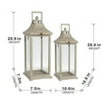 thumbnail image 2 of Llinc Store 2 Pack Farmhouse Candle Lanterns Decorative Outdoor & Indoor, Wooden Hurricane Lantern Decor, Outdoor Garden Hanging Lanterns for Gift, Yard, Garden, Patio, Balcony, Porch, Party, 2 of 10