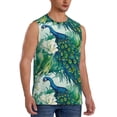 thumbnail image 2 of Pofeuu Peacock And Flowers Print Men's Muscle T-Shirt, Sleeveless, Muscle Tank, Classic Muscle Tee Top For Men Casual Sleeveless Muscle T-Shirt Trendy Clothes-Large, 2 of 7