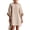 Beige, variant on Shift Dress for Women 3D Flower Puff Sleeve Round Neck Button Loose