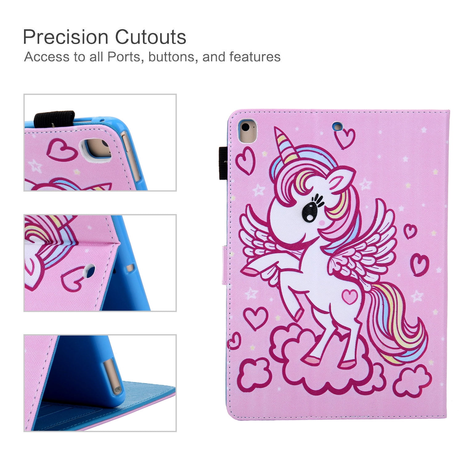 iPad 10.2 Case for iPad 8th 7th Gen 2020 2019, Allytech PU Leather Slim Fit Protection Smart Cover Auto Sleep Wake Pencil Holder Muilt Angle Stand Folio Flip Cover for Apple iPad 10.2",Flying Unicorn