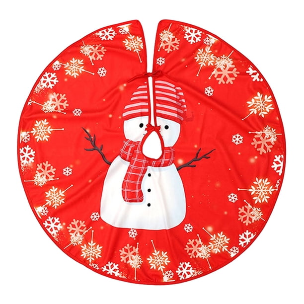 Christmas Ornaments Christmas Tree Skirt 90CM Printed Tree Skirt Home Christmas Tree Decoration