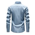 thumbnail image 5 of LODIENY Men's Stretch Wrinkle Free Dress Shirt Long Sleeve Collared Button Down Shirts Regular Fit Wedding Work Blouses Navy XL, 5 of 7