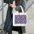 thumbnail image 7 of Rocae mushroom colorful Skull star or Plush Underarm Bag White Furry Purse Handbag for Autumn and Winter, 7 of 7